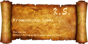 Krompaszky Samu névjegykártya
